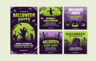 Halloween Adult Party Social Media Template vector