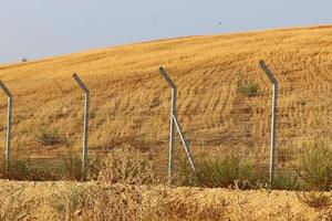 Fence in the city park on the shores of the Mediterranean Sea. photo