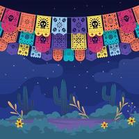 Papel Picado For Day of The Dead vector