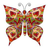 mariposa. página para colorear en estilo zentangle. vector