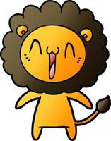 happy cartoon lion vector