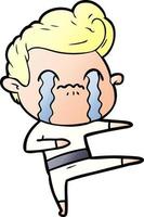 cartoon man crying vector