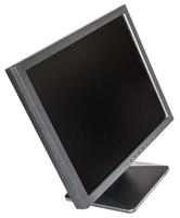 side above view of old used black LCD monitor photo