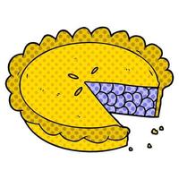 blueberry pie cartoon vector