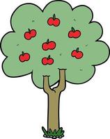 cartoon apple tree vector