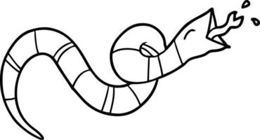 dibujo lineal de una serpiente sibilante vector