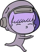 cartoon curious astronaut vector