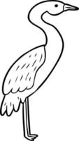 line drawing of a stork vector