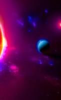 An abstract nebula in outer space and galaxies background of 3D render, suitable for a mobile screen, phone desktop, landing page, UI UX, and wallpaper. photo