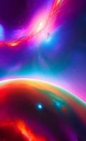 An abstract nebula in outer space and galaxies background of 3D render, suitable for a mobile screen, phone desktop, landing page, UI UX, and wallpaper. photo