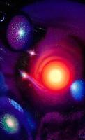 An abstract nebula in outer space and galaxies background of 3D render, suitable for a mobile screen, phone desktop, landing page, UI UX, and wallpaper. photo