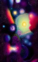 An abstract nebula in outer space and galaxies background of 3D render, suitable for a mobile screen, phone desktop, landing page, UI UX, and wallpaper. photo