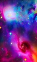 An abstract nebula in outer space and galaxies background of 3D render, suitable for a mobile screen, phone desktop, landing page, UI UX, and wallpaper. photo