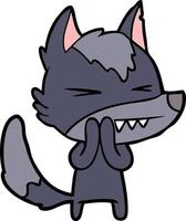 angry wolf cartoon vector