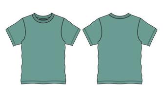 Regular fit Short sleeve T-shirt technical Sketch fashion Flat Template. vector