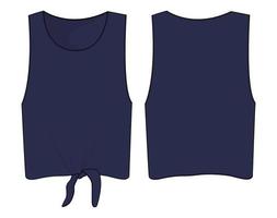 Sleeveless Ladies tops technical fashion flat sketch vector illustration template front and back