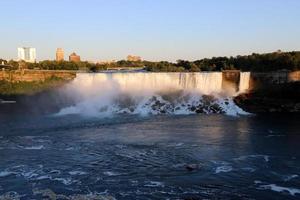Canadian Falls on the Niagara River on an autumn rainy day. photo