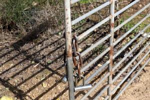 Fence in the city park on the shores of the Mediterranean Sea. photo