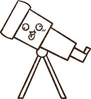 Telescope Charcoal Drawing vector