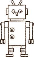 Robot Charcoal Drawing vector