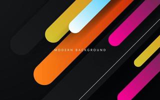 abstract black with colorful rounded overlap shape decoration background. eps10 vector