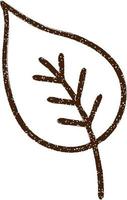 Old Leaf Charcoal Drawing vector