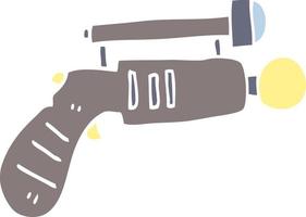 flat color illustration cartoon ray gun vector