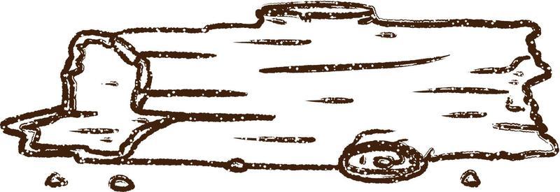 Hollow Log Charcoal Drawing 12261722 Vector Art at Vecteezy