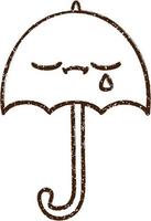 Crying Umbrella Charcoal Drawing vector