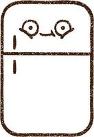 Happy Refrigerator Charcoal Drawing vector