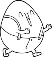 humpty dumpty cartoon egg man vector