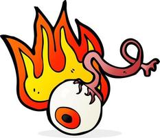 cartoon gross flaming eyeball vector