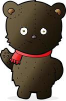 cute cartoon black bear vector