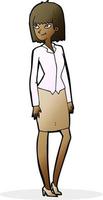 cartoon pretty businesswoman vector