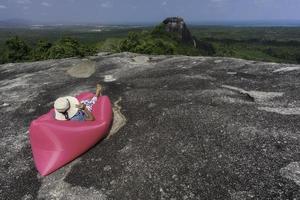 lying on a big stone Belitung photo