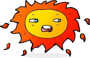 cartoon sad sun vector