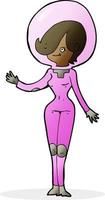 cartoon space woman vector