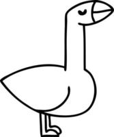 line doodle of a proud goose vector