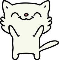 cartoon of a happy little cat vector