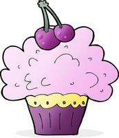 cartoon big cupcake vector