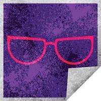 spectacles graphic vector square peeling sticker