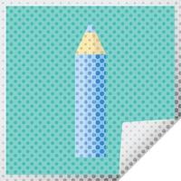 blue coloring pencil graphic vector illustration square sticker