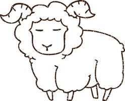 Sheep Charcoal Drawing vector