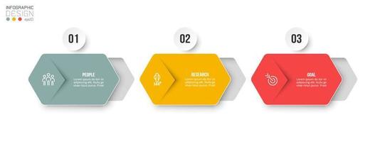 concepto de negocio de plantilla infográfica con paso. vector