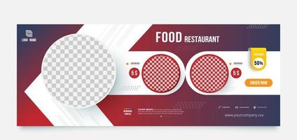 Food restaurant discount banner template. vector