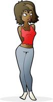 cartoon attractive girl vector