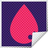 blood drop graphic vector square peeling sticker