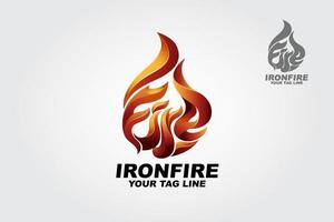 Iron Fire Vector Logo made from letters of fire. The logo looks great. It will look great on a business card, letterhead or envelope, as well as a web site or any other digital media.
