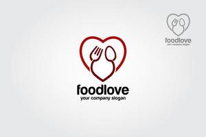 Food Love Vector Logo Template. This is simple and clean logo. They are fully editable and scalable without losing resolution.