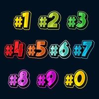 colorful number collection cartoon. graphic conversation text elements illustration set vector